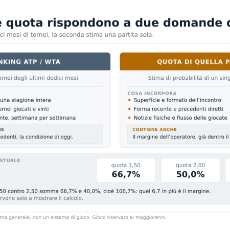 Quote tennis percentuale vittorie: perché il numero 1 del mondo non è sempre il favorito