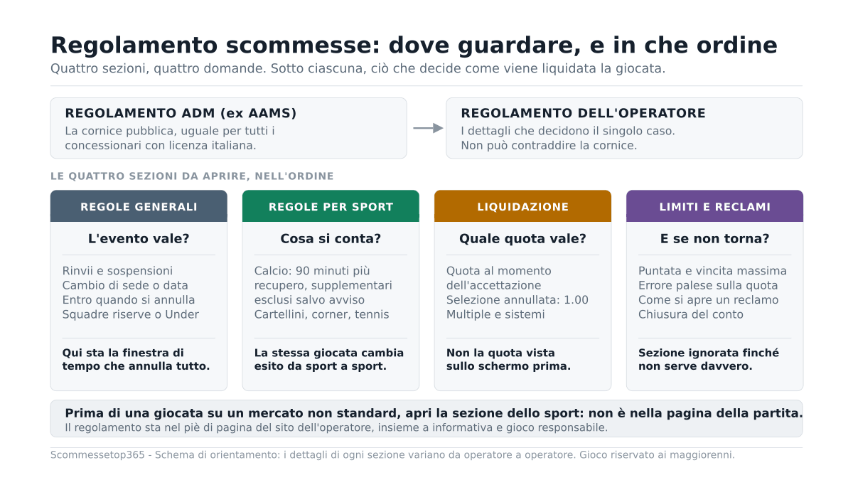 Regolamento scommesse sportive: come leggerlo prima di piazzare una giocata